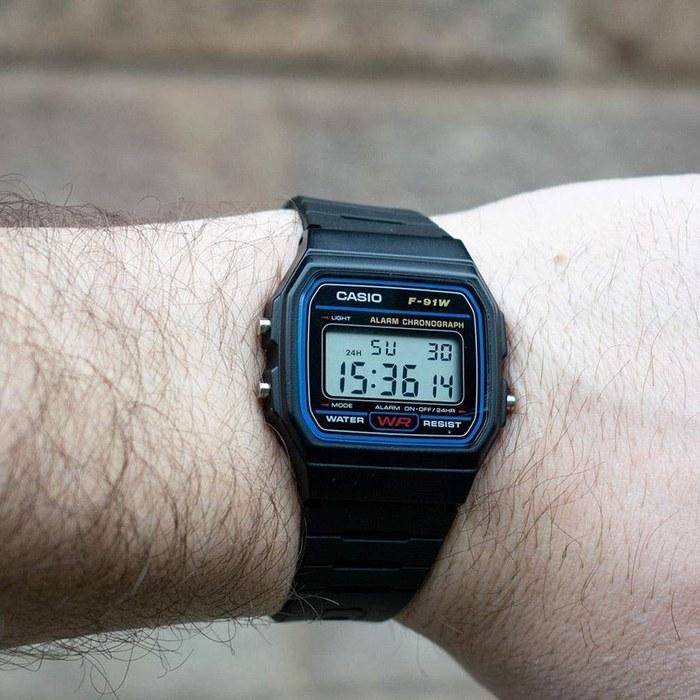 Часы Casio Стандартные Цифровые F-91W-1 (черный)