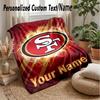 San Francisco 49ers Custom Flannel Throw Blanket Print Your Name Text Soft Warm Blanket Holiday Present