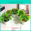 Plastic Mini Rose Artificial Flower Green Plant Potted Plant For Decor Indoor