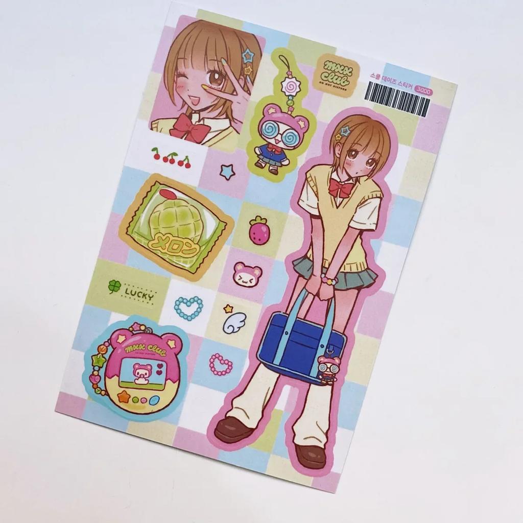 Angel Sticker Korean Goo Card Sticker Goo Winter Girl Character Sticker Notebook Material
