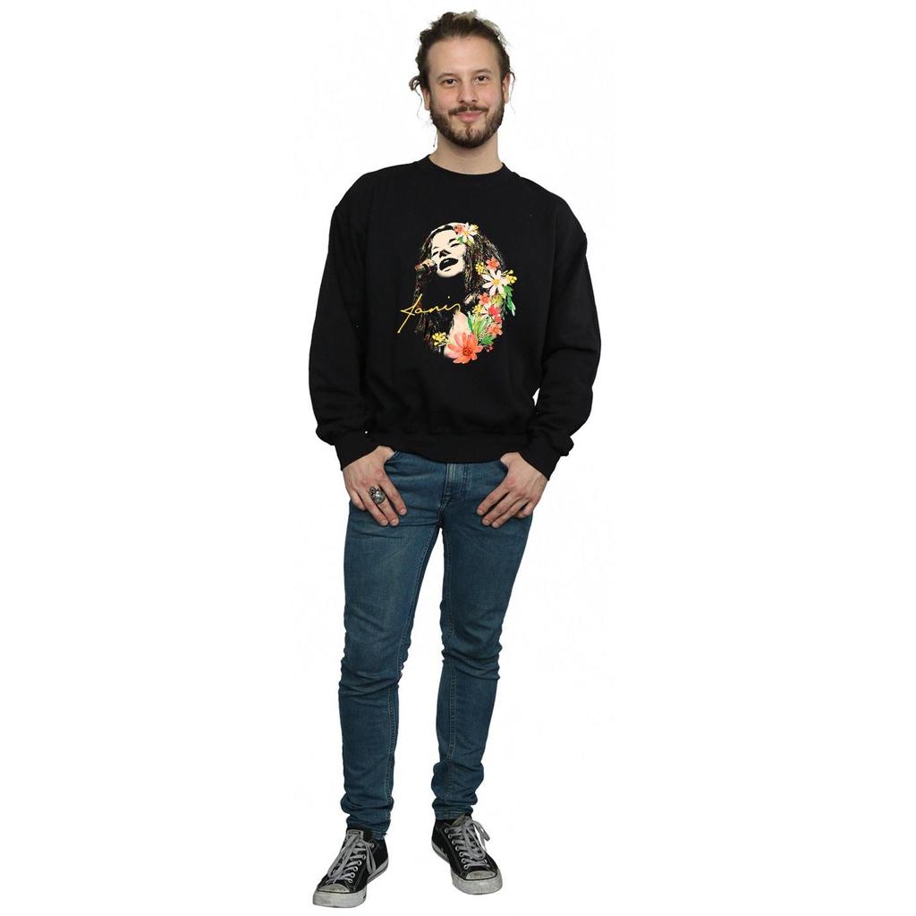 Janis Joplin Mens Floral Pattern Sweatshirt