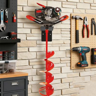 Настенное крепление для ледобура Сверхпрочный держатель для ледобура из нержавеющей стали Кронштейн для хранения бура с распорными винтами для легкой сборки