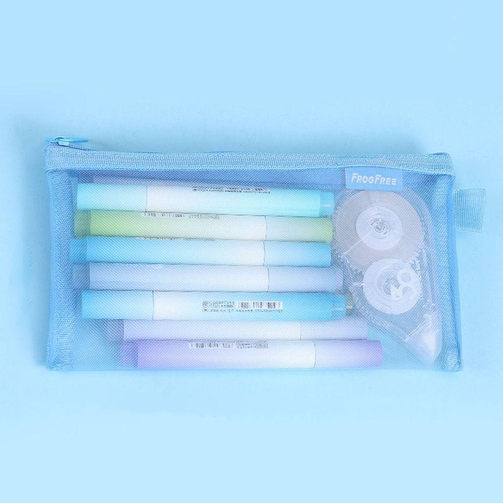 Прозрачный сетчатый пенал большой емкости пенал портативный пенал для ручек удостоверение личности