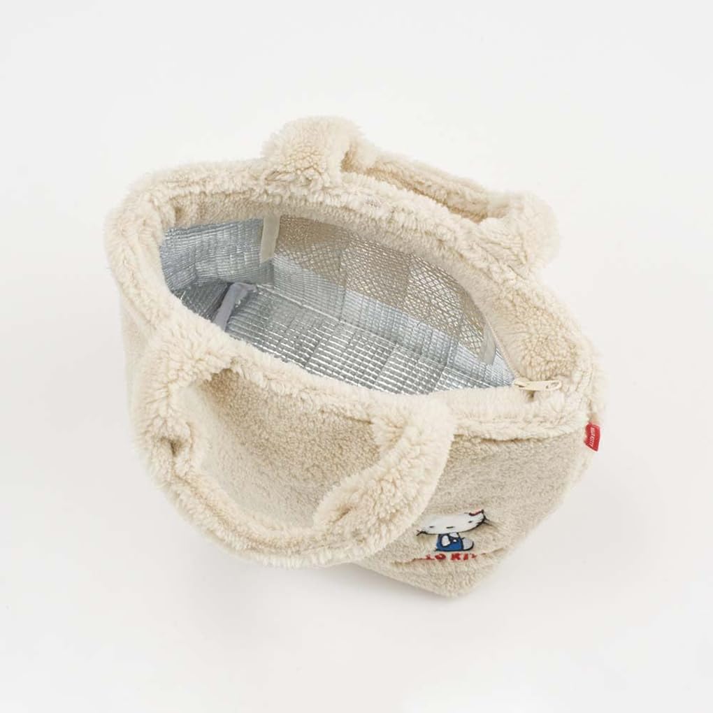 Skater Термосумка для обеда с боа 30см x 12см x Мягкая, подходит для взрослых и ткань Sanrio Hello Kitty, 18см, Стильная, Милая, Тканевая, Большая, Дети,