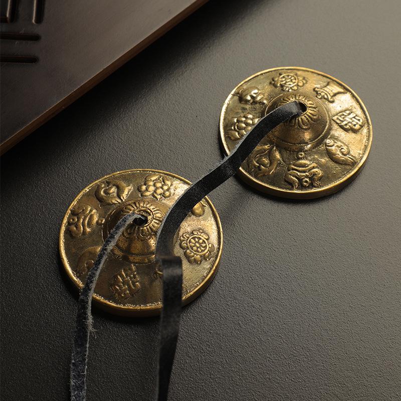 Nepal Handmade Brass Cymbals: Percussion Gong & Yoga Awakening Instrument