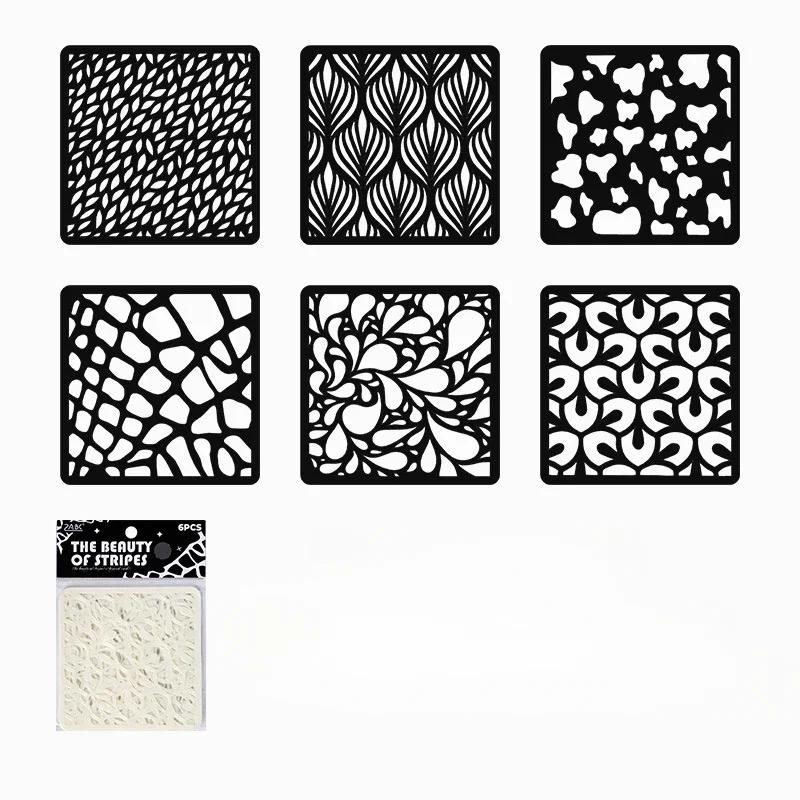 6 шт. набор текстур серии мебель трафарет волна лист полосатые трафареты для живописи и декора ретро простота трафарет шаблоны