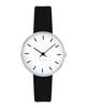 ARNE JACOBSEN Watch 30mm Scandinavian Design Daily Life Waterproof Design Without Second CITYHALL White Black Leather (Silent Hand) 53200-1401
