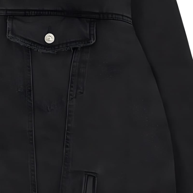 Balenciaga Джинсовая куртка Свободный крой Мужская Черная 681689TIWA21440