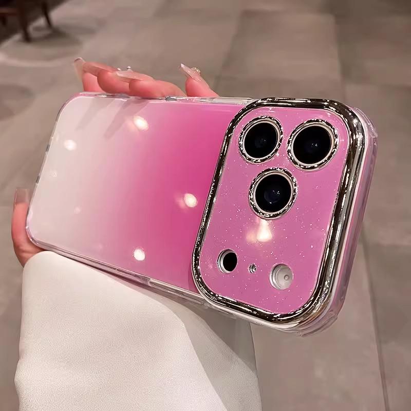 Совместимый с Apple iPhone 17 Pro Max Защитный чехол-градиент с блестками iPhone 16 Большое окно 15 Гелевый чехол