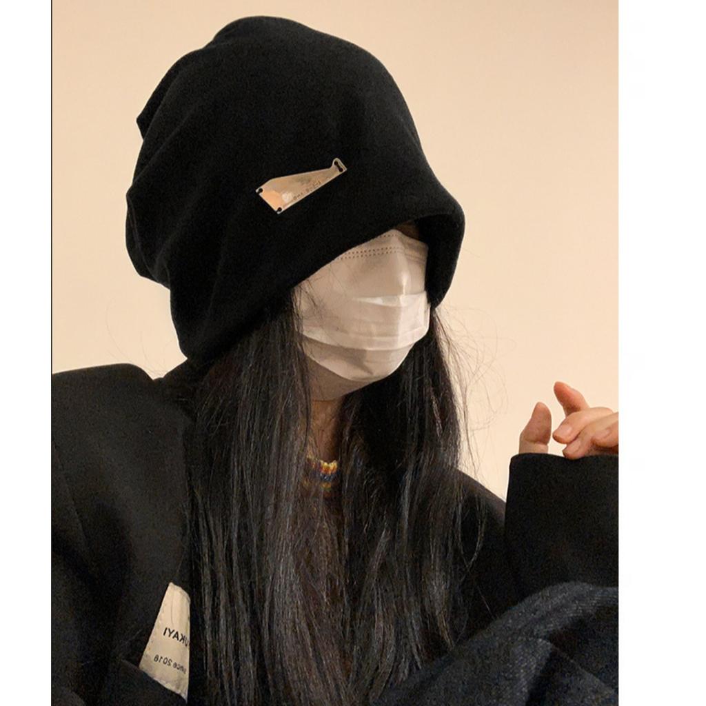 Большой Обхват Головы, Шапка-Бини, Женская Шапка, Осень и Зима, Шапка-Капюшон, Теплая Шапка, Шапка-Носок