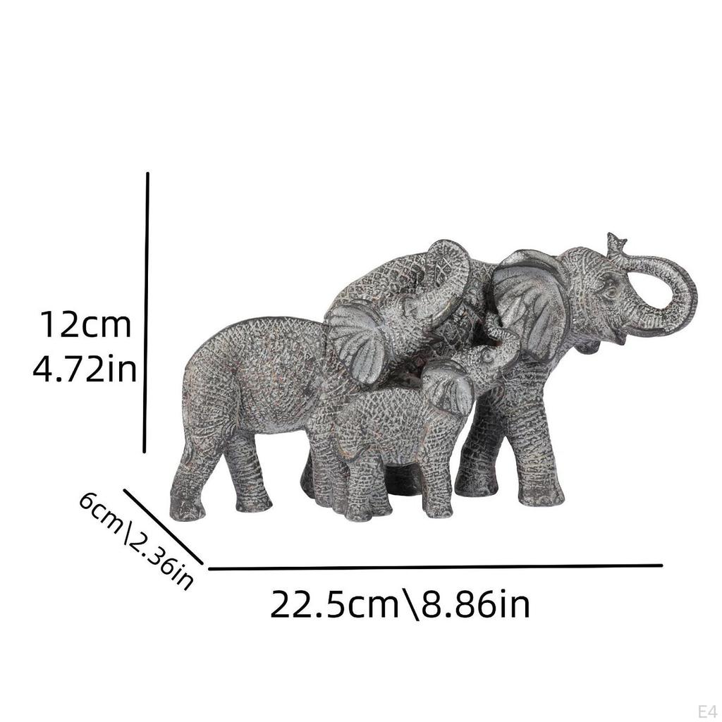 Elephant Statues Ornament Handicraft Adorable Table Multifunctional Resin Sculpture