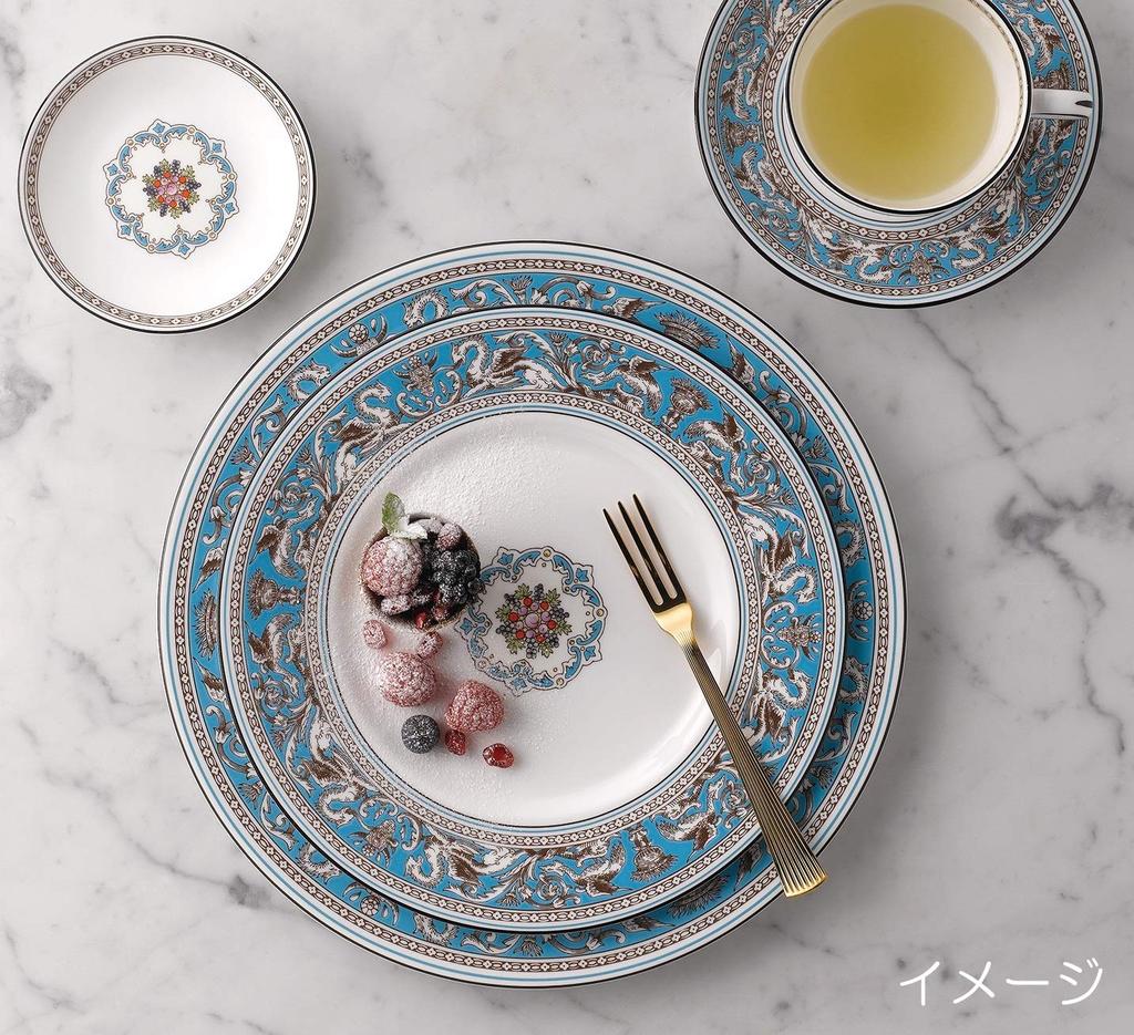 Пара чайная чашка и блюдце Wedgwood Florentine Turquoise с пионом Идеально для свадеб и 1053244 [Официальный импорт] и Дизайн, Подарки,