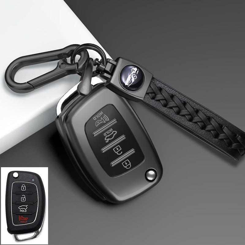 4 Bottons Filp Car Key Case Fob Cover Shell For Hyundai Santa Fe Sonata Tucson I40 Ix45 2013 2014