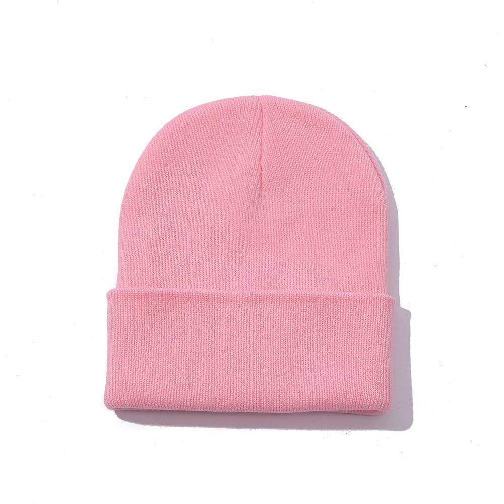 Doudou hat autumn and winter thermal hat solid color light plate double layer knitted cold hat wool fluorescent hat street