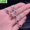 Nutural Ruby 925 Silver Pendant Necklace Luxury Noble Jewelry Designers Y Shape Valentine Hyperbole Wedding Gifts Embellished