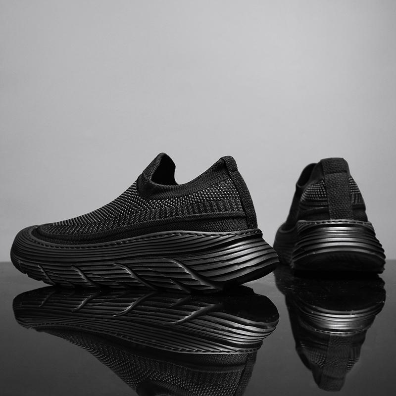 Мужская простая и модная спортивная обувь Fly Woven на толстой подошве, повседневная обувь для отдыха на открытом воздухе, дышащая мужская обувь, ленивая обувь