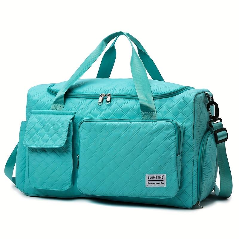 Large Capacity Durable Nylon Travel Duffle Bag,Spacious Portable Gym Sports Tote, Stylish Argyle Pattern Weekender Overnight Bag