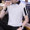 Летняя мужская футболка с короткими рукавами, новая хлопковая рубашка с лацканами, приталенная рубашка, трендовый топ
