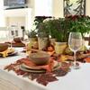 Autumn Maple Leaf Hollow Embroidery Table Runner Farmhouse Thanksgiving Harvest Decor Rustic Long Table Decoration Placemat