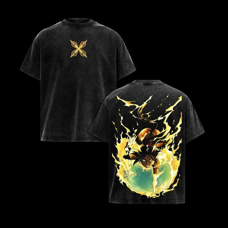 Anime BLEACH Nelliel Printed Tee Men Women Short Sleeve Cotton Tshirts Summer Washed T-shirt Harajuku Male Oversized T Shirt