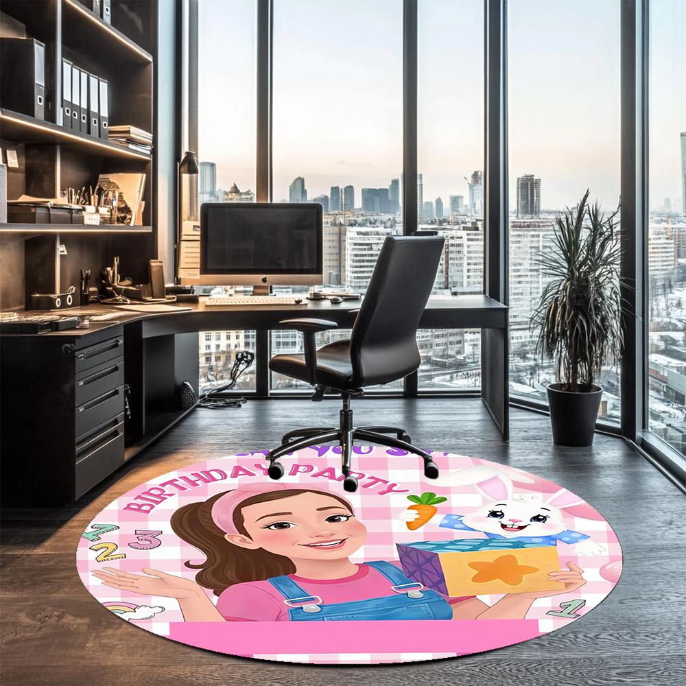 Ms. Rachel Printed Round Rug Carpet Chair Rug Area Rug Entryway Doormats,for Office Chair Living Room Bedroom Kitchen Room.