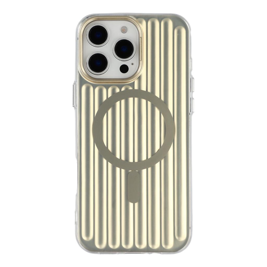 For iPhone 15 Pro Max Case Compatible with MagSafe Luggage Texture IMD TPU Phone Back Cover