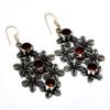 Mozambique Garnet Gemstone 925 Silver Plated Handmade Jewelry Earring 2.46"