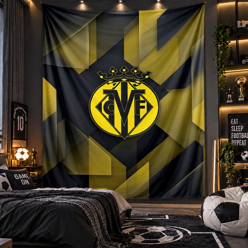 Wall Hanging Tapestry Villarreal FC Print Cloth for Living Room Bedroom Home Decor