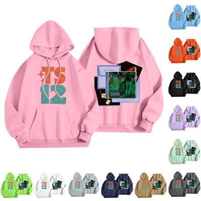 Женский модный легкий пуловер с длинным рукавом и карманами, худи с принтом