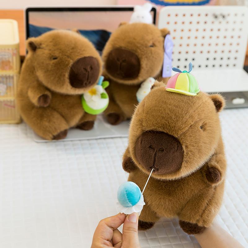 Футбольная Спортивная Кепка Кукла Капибара Мороженое Кокосовая Пальма Мультяшная Кукла Пибара Подарок Украшение Кукла Игрушка для Игрового Автомата