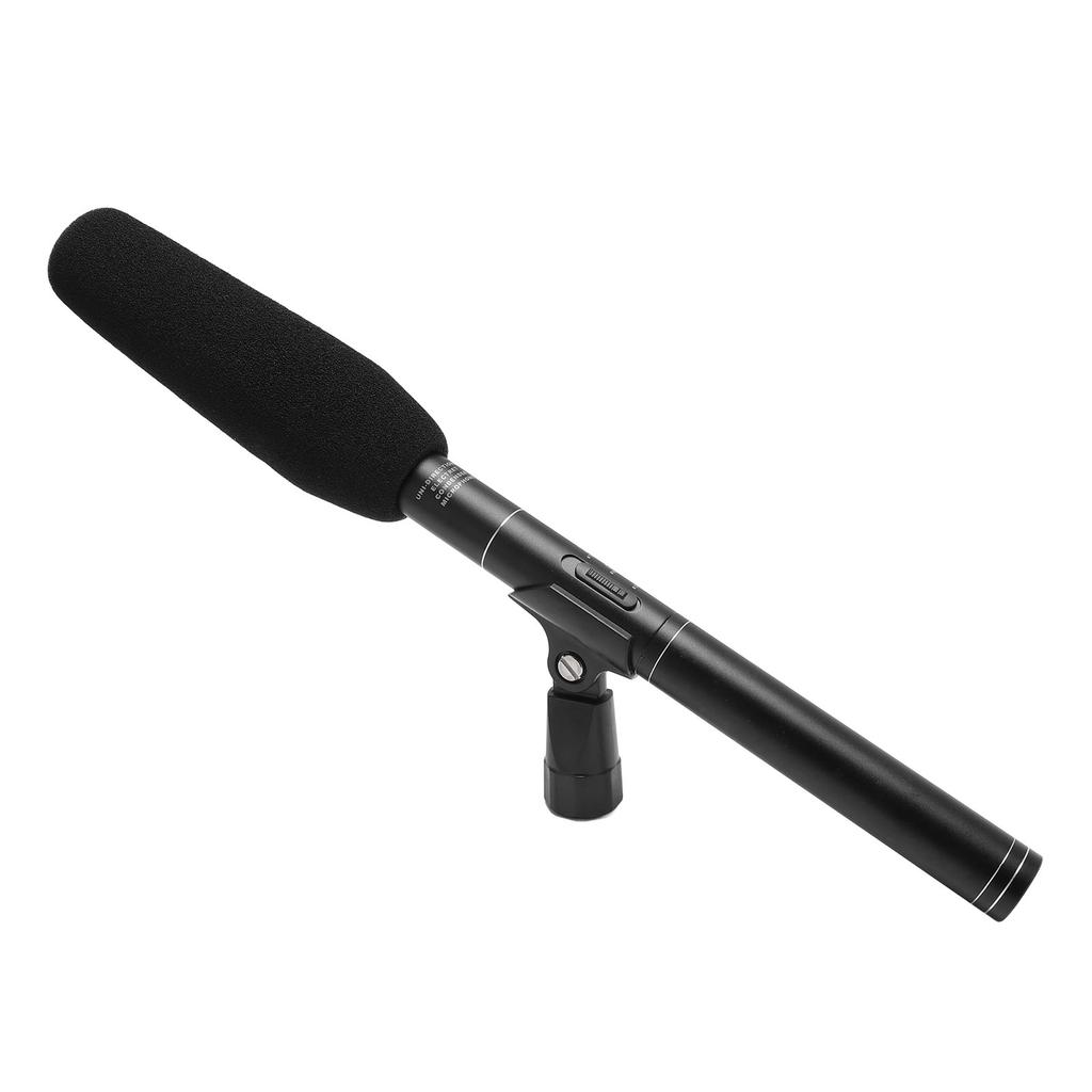 Camera Microphone Professional Interview Condenser Mic with Metal Bracket and Windproof Foam Cover