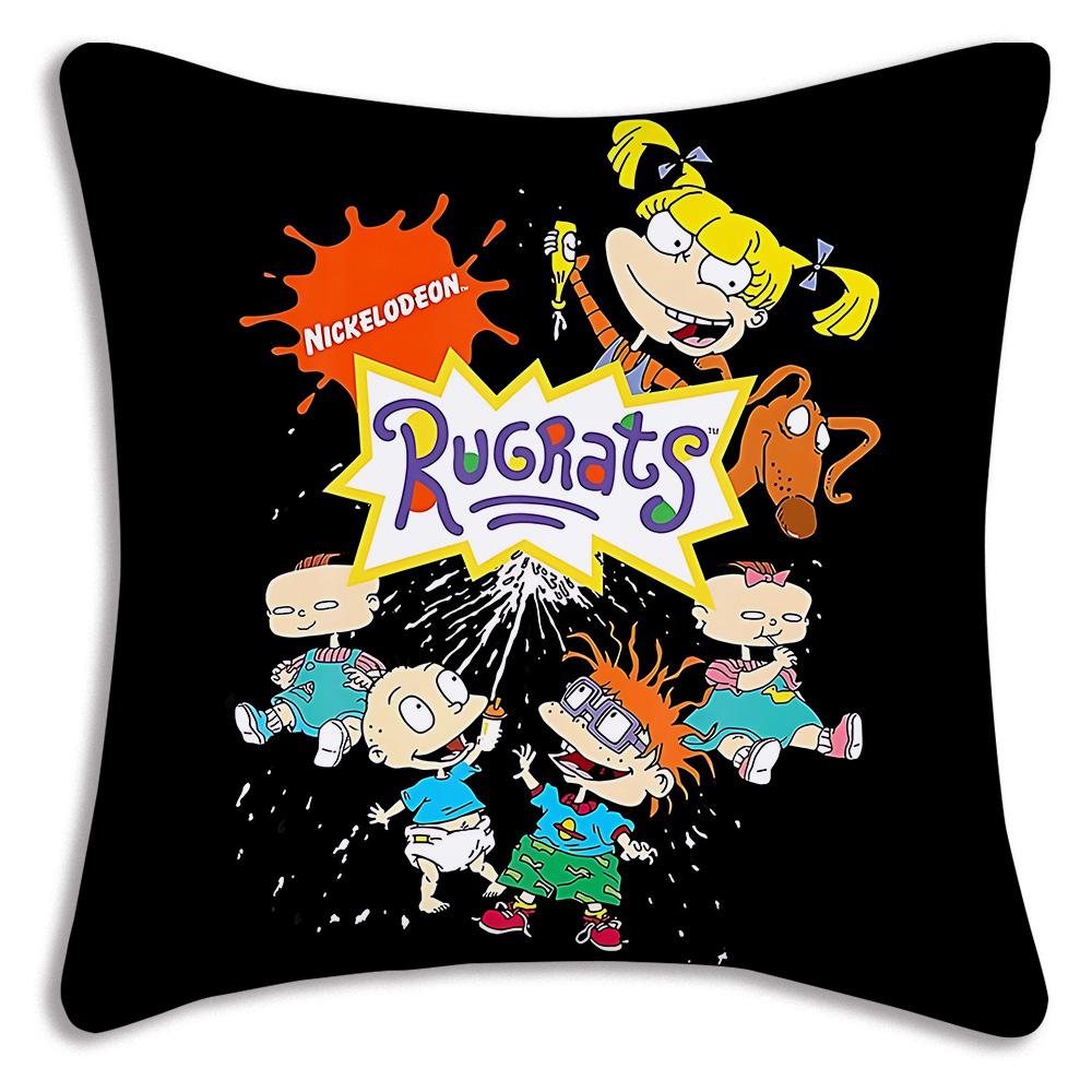 Аниме Смешные Подушки-Чехлы Rugrats Мультяшные Декоративные Чехлы для Дивана Домашние Двусторонние Короткий Плюш Милые Чехлы для Подушек