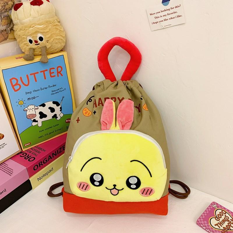 New Labubu Backpack Plush Pain Bag Cute Backpack Kapibala Canvas Bag Drawstring Bag CLE