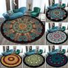 Retro Mandala Flowers Round Carpet Luxury Balcony Coffee Table Hanging Basket Carpet Floor Mats Room Decoration Floor Mats