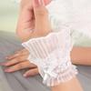 Short Multi Layer Lace Fake Sleeves Girl Ruffle Decoration Wrist Cuffs Fingerless Wedding Bridal Gloves Maid Cosplay Bracelet