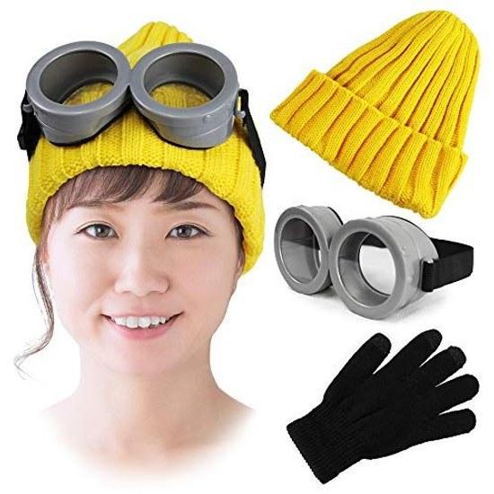 Lili Nono Character Costume Halloween Cosplay Goods 3-Piece Set (Clear Goggles Knit Hat Gloves)