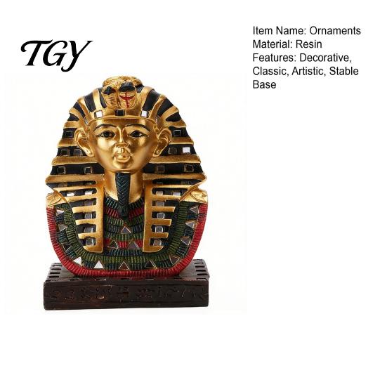 Decorative Human Face Sculpture Egyptian Sphinx Statue Resin Ornament, Retro Ancient Figurine, Classic Artistic Atmosphere Decor Piece Sculpture,