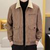 Осень и зима Новая мужская вельветовая куртка в корейском стиле Повседневная Плюс Бархатные лацканы Мужские топы Модные мужские куртки