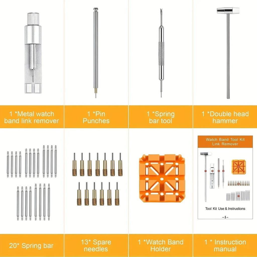 1 Набор Инструмент для ремонта часов Инструмент для удаления звеньев браслета часов Инструмент для регулировки браслета Инструменты для профессиональных часовщиков