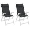 High Back Chair Cushions 2 pcs Black Oxford Fabric