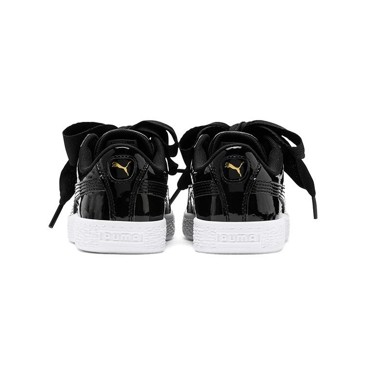 PUMA Basket Heart Patent Little 'Black White' Kids' 363352-01