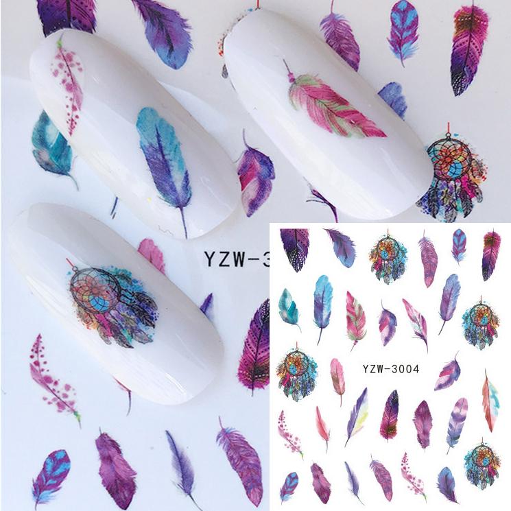 1 лист, цветочная серия, наклейка для дизайна ногтей, переносная вода, полная обертка, татуировка с изображением оленя, лаванды, фламинго, наклейки для ногтей, сделай сам, украшение