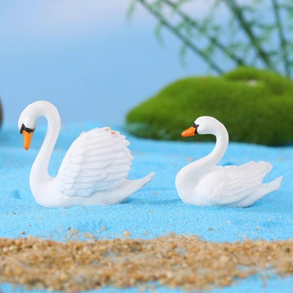 Craft Goose Model Cute Lover Swan Ornaments Cartoon Swan Miniatures Home Decor