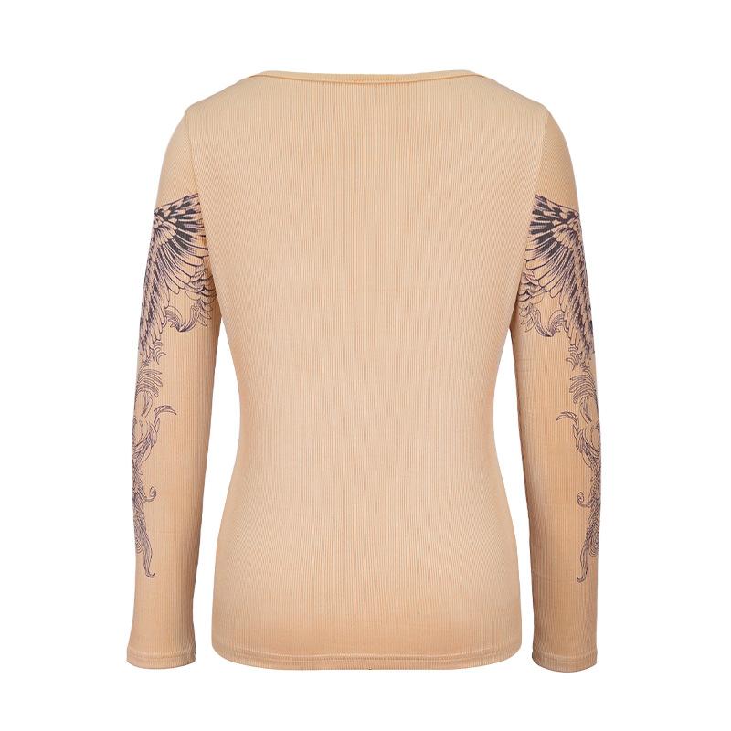 Готические футболки с графикой в ​​стиле Харадзюку, женские топы в готическом стиле в стиле гранж Y2k, винтажная уличная одежда, футболки с длинными рукавами, осень