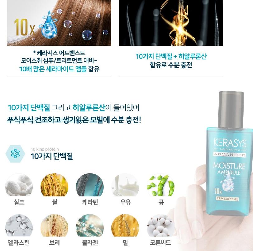 KERASYS Ампульная сыворотка для волос Advanced 10X Moisture 80 мл