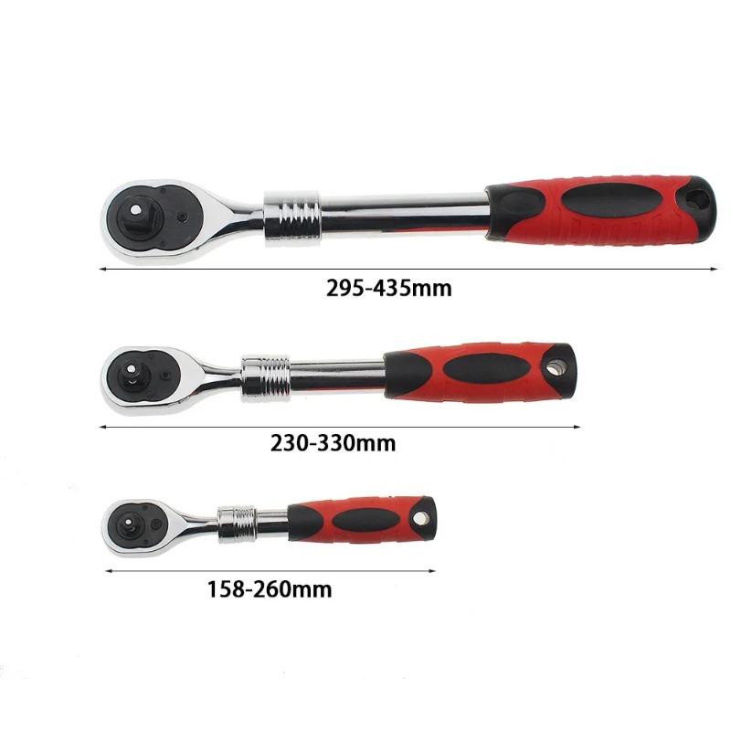 72 Teeth High Torque Crv Ratchet Torque Wrench 1/2“ 3/8” 1/4” Allen Wrench Length Extension Socket Wrench Auto Repair Tools