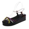 Color Summer Beach Bohemia Sandals Women Pearls Ankle Strap Gladiator Shoes Woman  Platform Wedges Sandalias De Mujer 43