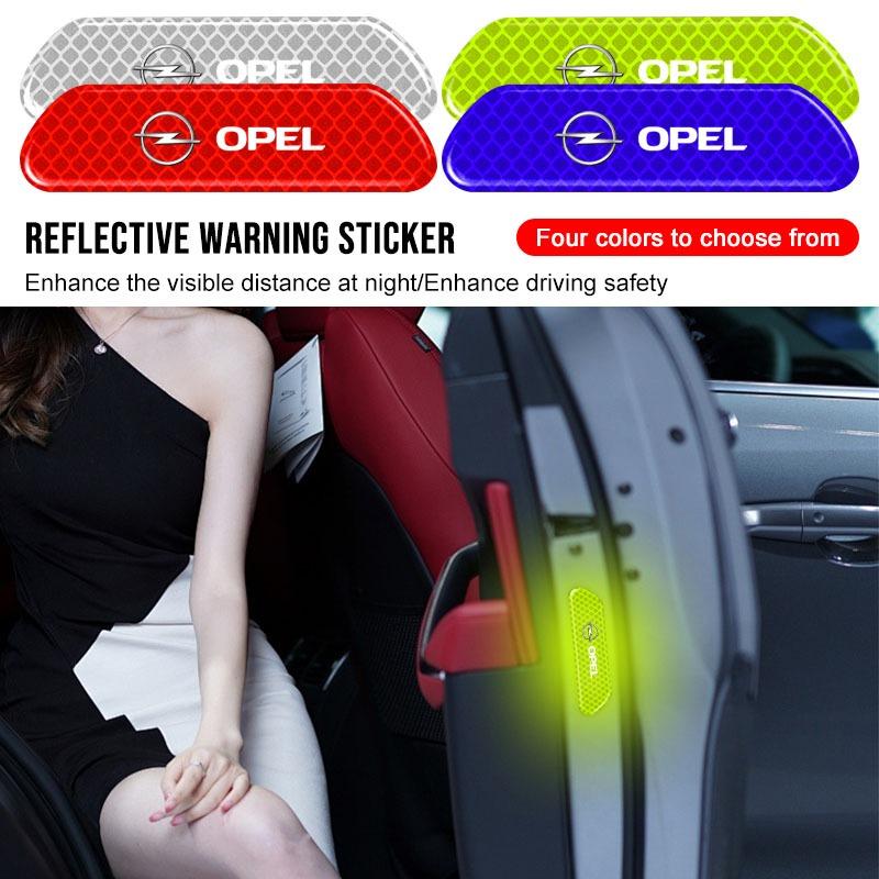 4 шт. Наклейка-эмблема со светоотражающей предупреждающей маркировкой безопасности на дверь автомобиля для Opel Astra j g Insignia Corsa d Vectra c Zafira a Автомобильные гаджеты
