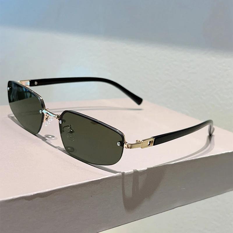 KAMMPT Безрамные Солнцезащитные Очки Мужские Женские Однотонные Винтажный Дизайн Модные Повседневные Уличные Солнцезащитные Очки