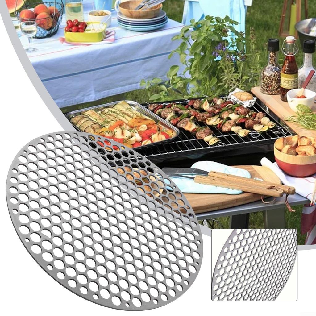 Stainless Steel Roasting Rack Round Mesh BBQ Mat for Charcoal Grilling